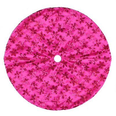  Northlight 20" Pink Sequin Snowflake Mini Christmas Tree Skirt 