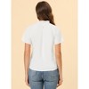 Allegra K Women's Short Sleeve Casual Business Pleated Mock Neck Tops - 4 of 4