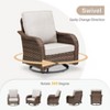 Buenhomino Outdoor Patio Wicker Swivel Chairs - Set of 4 Outside Rattan Rocker Glider Chair Rocking Armchairs for Front Porch Balcony Backyard Deck - 2 of 4