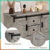Jojoka Farmhouse 4-Drawer Dresser with Sliding Barn Doors, 45" Wood Storage Chest, TV Stand & Organizer for Bedroom & Living Room - 3 of 4