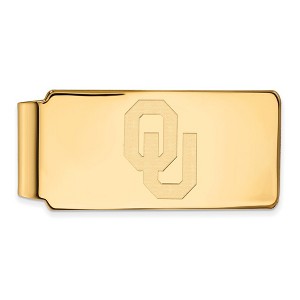 Black Bow Jewelry 10k Yellow Gold Oklahoma Sooners NCAA Money Clip - 1 of 3