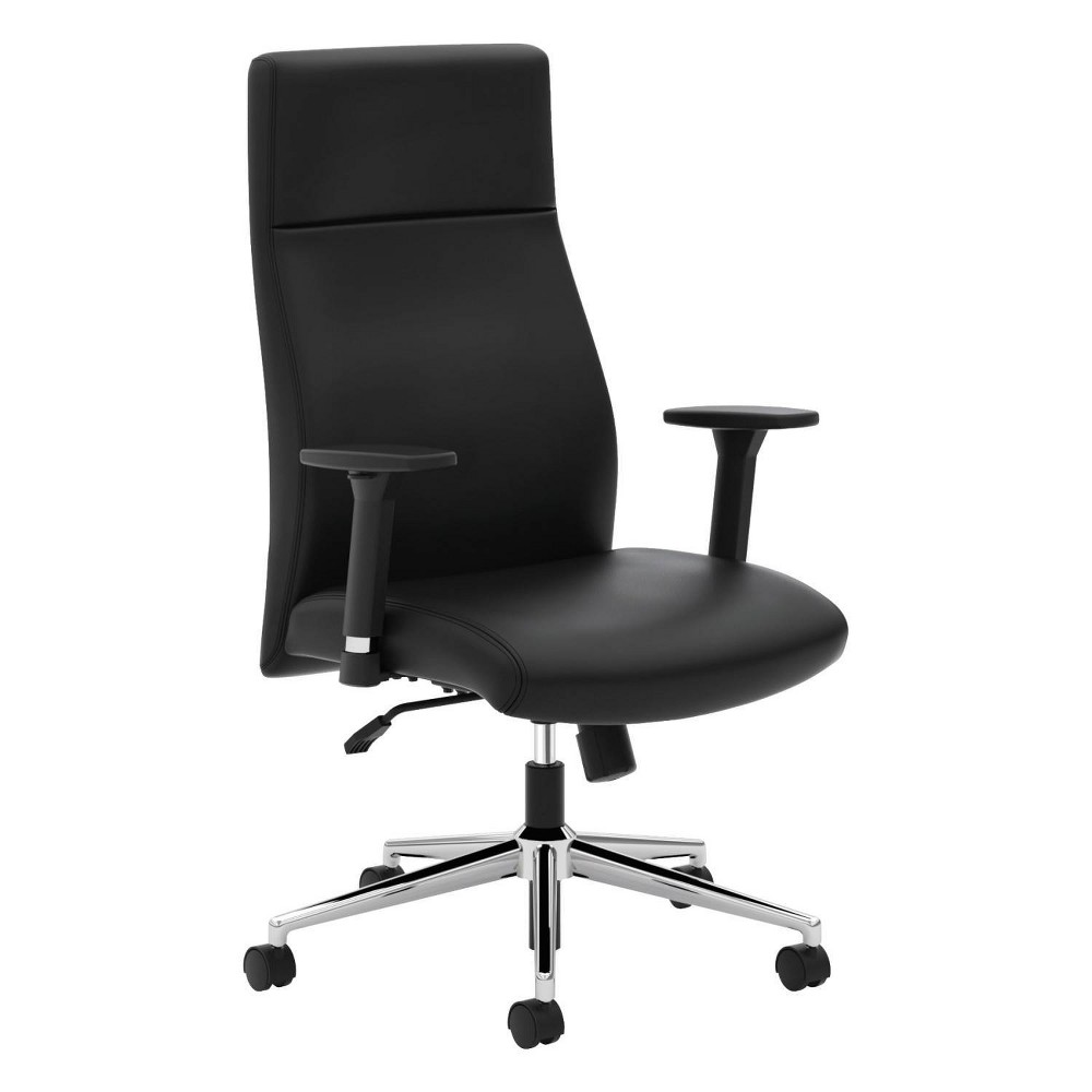 UPC 889218803579 product image for basyx VL108 Executive High-Back Chair, Black Leather | upcitemdb.com