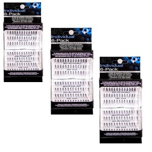 Ardell Individual 6 Pack-Knot-Free Naturals - Long Black- 60077 (3-pack) - 1 of 3