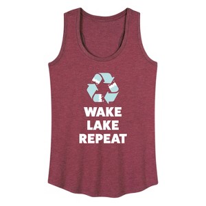Women's - Instant Message - Wake Lake Repeat Graphic Racerback Tank - 1 of 4