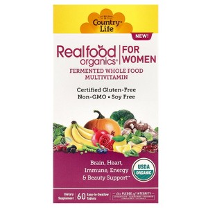 Country Life Realfood Organics, Multivitamin For Women, 60 Easy-to-Swallow Tablets - 1 of 3