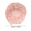 Unique Bargains Women Double Layer Gilded Bow Shower Cap 1 Pc - 2 of 3