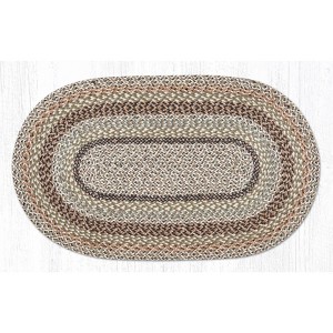 Earth Rugs Oval Braided Rug in Sandstone Sage – Rustic Jute Accent for Farmhouse Decor - 1 of 2