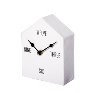 VIP Metal 6.75 in. White Minimalist Table Clock - 1 of 3