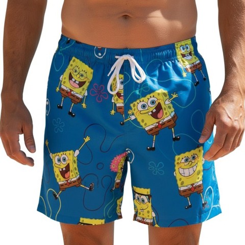 UZZI Men's SpongeBob Square Pants Bathing Suit | Royal X Large