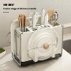 LunaLulink Metal Kitchen Knife Rack with Cutting Board Storage, Countertop or Wall Mounted for Knife Organization - 3 of 4