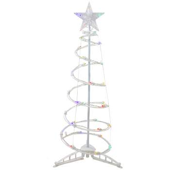 Northlight 3ft LED Lighted Spiral Cone Tree Outdoor Christmas Decoration, Multi Lights