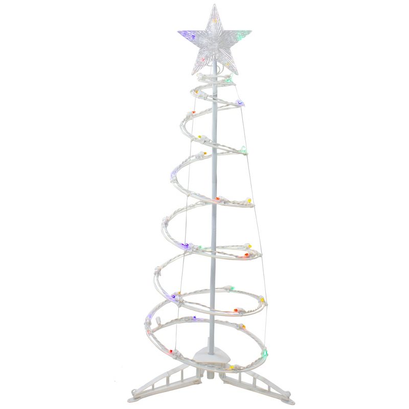Northlight 3ft LED Lighted Spiral Cone Tree Outdoor Christmas Decoration, Multi Lights, 1 of 5