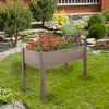 Northlight 4ft Brown Wood Raised Garden Bed Planter Box with Liner - 2 of 4
