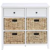 ORRD White 6-Drawer Console Cabinet, Storage Dresser with Basket-Weave Front & Sturdy Wood Frame for Bedroom, Entryway & Living Room - 3 of 4