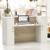 Famapy Worktop Reception Desk with Locking Doors and Adjustable Shelves White - 3 of 4