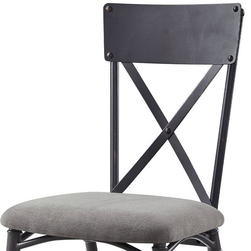 Edina 18&#34; Dining Chairs Gray Fabric, Oak and Sandy Black - Acme Furniture, 4 of 6