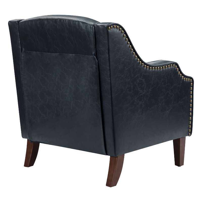 Mornychus Contemporary and Classic Vegan Leather Armchair with Nailhead Trim | KARAT HOME, 4 of 11