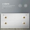 Resenkos Storage Ottoman Bench,Narrow Storage Bench, Shoe Rack Bench with 2 Flip Drawers White - 4 of 4