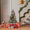 Artificial Christmas Tree With Warm White LED Lights- 3Ft Fiber Optic-Like Flocked Tree  for Home, Shops, Party and Holiday Christmas Decoration - 4 of 4