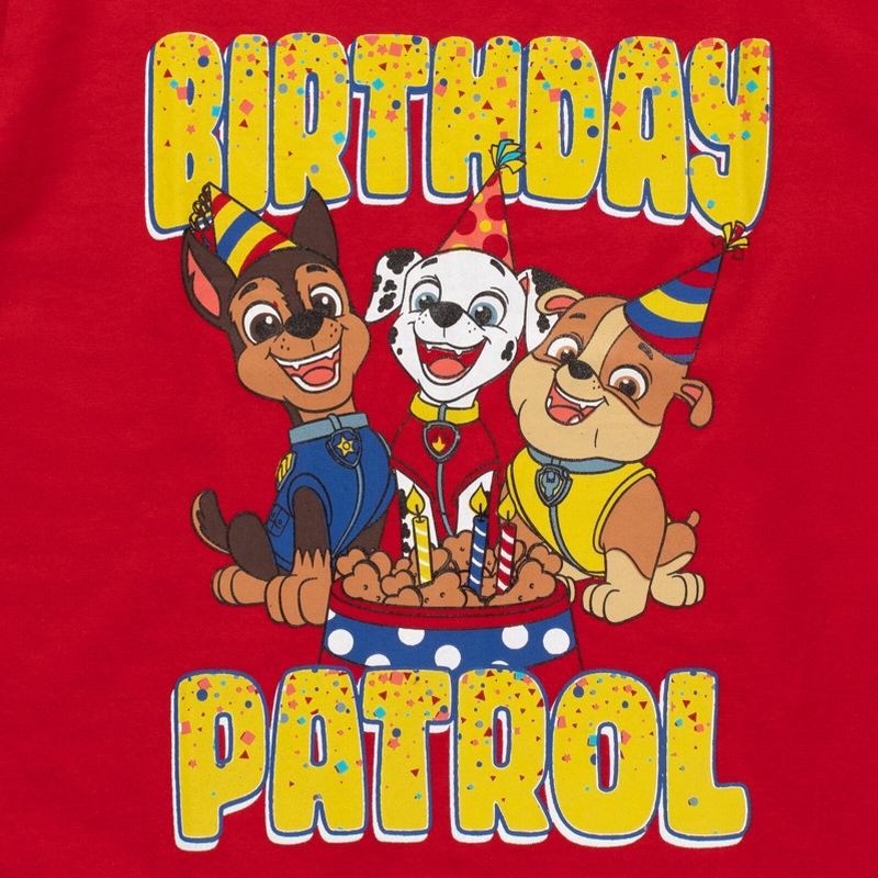 Nickelodeon Paw Patrol Rubble Marshall Skye Graphic T-Shirt Red Little Kid, 2 of 6