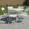 HomeRoots Set of Six White Metal Outdoor Folding Stacking Dining Chairs - 2 of 4