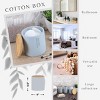 Evideco French Home Goods Sleek Cotton Pad Holder - Polyresin Bathroom Storage Container with Bamboo Lid - 3 of 4