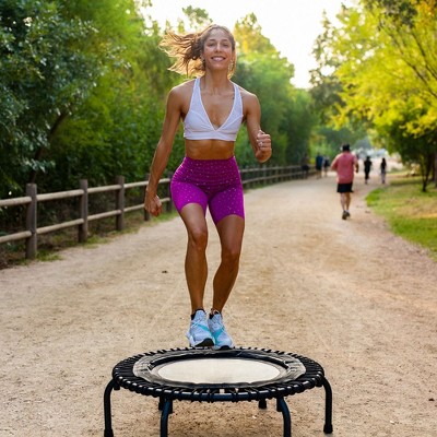 Black Round Heavy Duty Fitness Trampoline with Enclosure