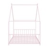 CAVINAS Full-Size Bed Frame with Storage, Full Size Bed Frame Kids, House-Shaped Metal Platform with Twin Size Trundle, Black - 4 of 4