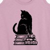 Women's - Instant Message - Black Cat On Books Graphic Racerback Tank - 2 of 4