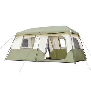 Naysaye Camping Tents 8 Person Instant Setup Tent with Steel Poles and Waterproof Design for Camping, Green and Beige - 1 of 4