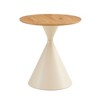 NicBex Modern Round Coffee Table Set of 2 with Wooden Top and Steel Base for Living Room and Bedroom - 4 of 4
