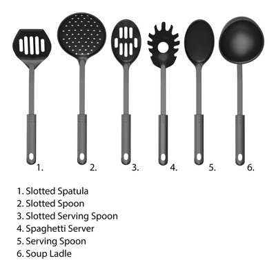 ChefBuddys Chef Buddy 6-Piece Kitchen Utensils Set – Plastic Cooking Tools with Spatulas, Spoons & Gadgets for Every Home Cook (Black) — фото 3