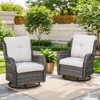 Gymojoy 4 Pieces Outdoor Rocking Chair Rattan Rocker Chairs with Cushion - 3 of 4