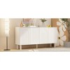 FUFU&GAGA 4-Door Dresser with Wooden Legs Living Room Storage Cabinet White - 4 of 4