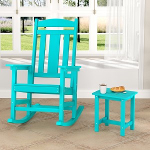 Arceso Outdoor Rocking Chair and Side Table Set, Weather Resistant Proch Rocker for Adult - 1 of 4