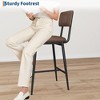 Bar Stools Set of 2, Tall Bar Chairs with Thick Cushion & Thickened Metal Legs, PU Leather Counter Height Barstools w/Backrest and Footrest - 4 of 4