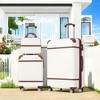 FURNIinspire Bag And Luggage Sets Family Friendly 3 Pieces Luggage And Cosmetic Case Spinner Suitcase With TSA Lock, White, 20" 28" - 2 of 4