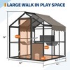 Aluminum Walk-In Large Outdoor Cat Enclosure, Catio for Multiple Cats, Outside Cattery with Weatherproof Roof , Side Door, UV Proof Cover - 2 of 4
