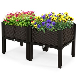 Tangkula Outdoor 2 Set/4 Set Planter Vertical Elevated Raised Garden Bed Planter Box Kit for Backyard Patio - 1 of 4