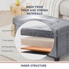 Ornavo Home Foldable Tufted 30 Inch Linen Bench Storage Ottoman with Legs for Bedroom, Entryway and Living Room - 2 of 4
