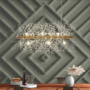 Rennnsan Arquesa 15"W 9-Light Sputnik Dandelion Crystal Modern Glam Dimmable Kitchen Island Pendant in Silver&Gold - 1 of 4