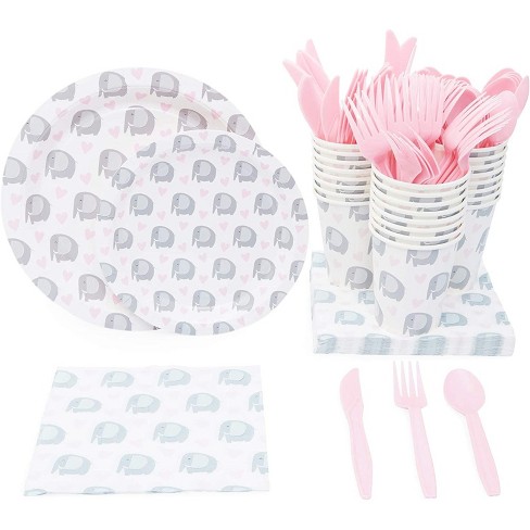 Sparkle and Bash Elephant Themed Party Supplies Pack for Baby Showers (Serves 24) - image 1 of 4