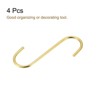 Unique Bargains S-shaped Extra Long Steel for Garden Bathroom Closet Hooks 4 Pcs - 3 of 4