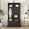 NicBex 35.5 inch Hall Tree for Hallway,Coat Racks with Storage Shoe Bench and 4 Hooks,Entryway Furniture for Hallway,Living Room,Bedroom,White/Black - 2 of 4