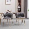 Sapphtopaz Modern Set of 2 Dining Chairs Velvet Upholstered Bar Chair with Metal Legs Kitchen Chair with low Back Chairs for Kitchen, Bedroom - 3 of 4