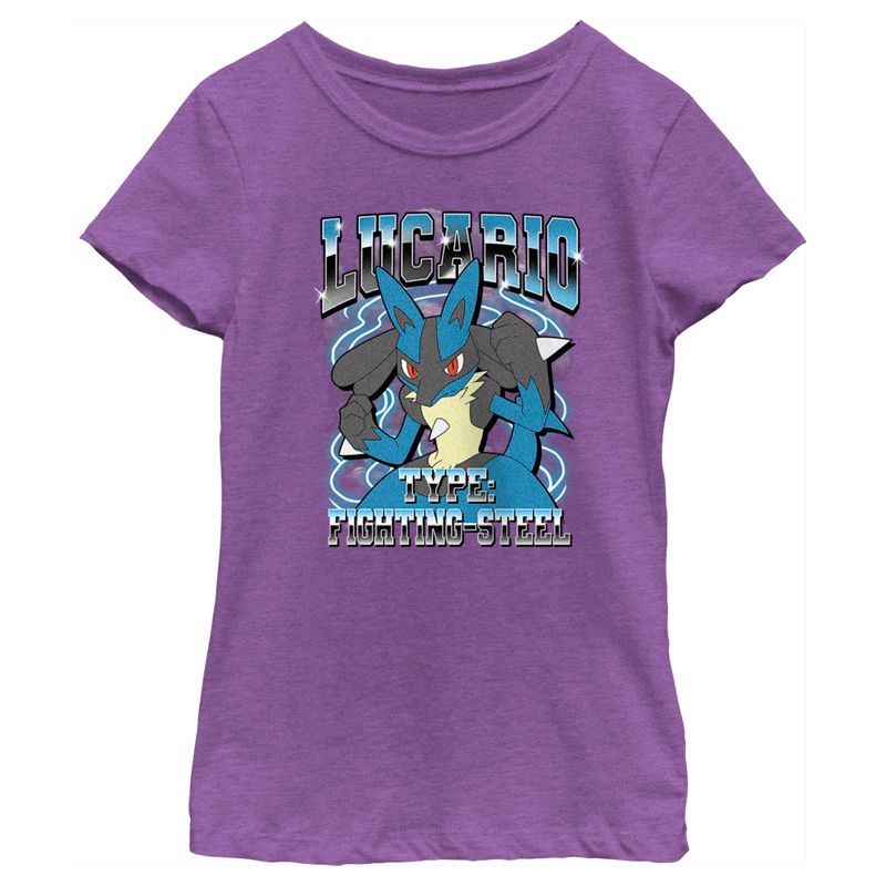 Girl's Pokemon Lucario Type: Fighting-Steel T-Shirt, 1 of 5