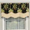 RLF Home Shadow Gimp Trim Detail Printed Palm Glory High Quality Valance 3" Rod Pocket 50" x 16" Ebony Black - 2 of 3