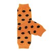 Wrapables Playful Patterns Baby & Toddler Leg Warmers, Orange and Black Polka Dots - 2 of 3