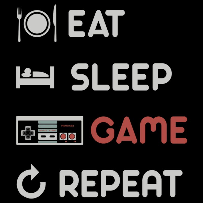Men's Nintendo Eat Sleep NES Game Repeat T-Shirt, 2 of 3