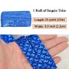Sewing Sequin Trim 0.9 Inch 4 Row, 25 Yards Glitter Sequin Ribbon Metallic Stretch Bling Strip DIY Craft Decoration - 2 of 4